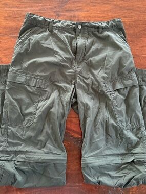 REI Kids Boys Green Convertible Cargo Pants